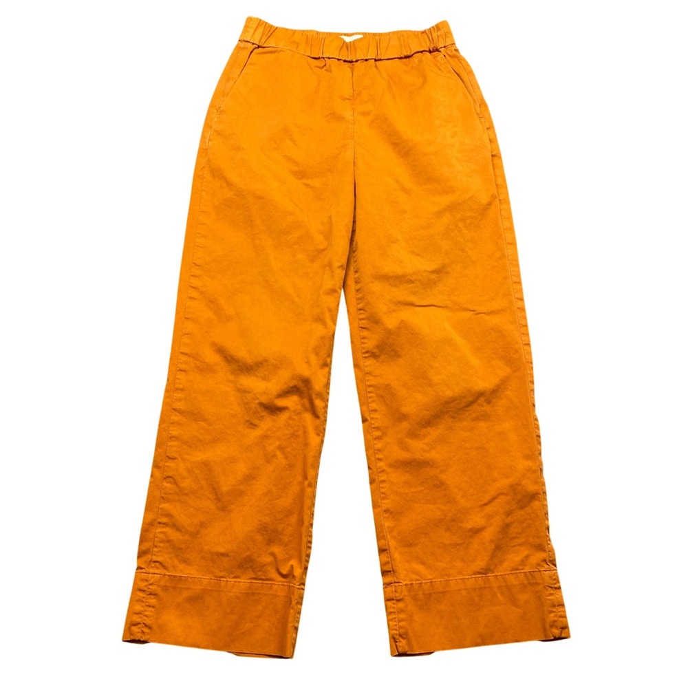 Everlane Womens Size 8 Orange Wide Leg Pull On High Rise Crop Pants Skater